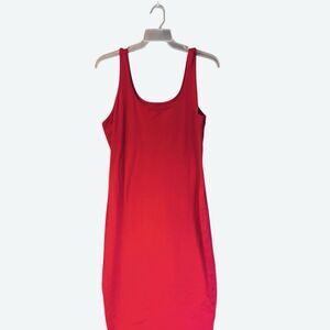 Ava & Viv Stretch Red Tank Midi Dress Size 1X Scoop Neck